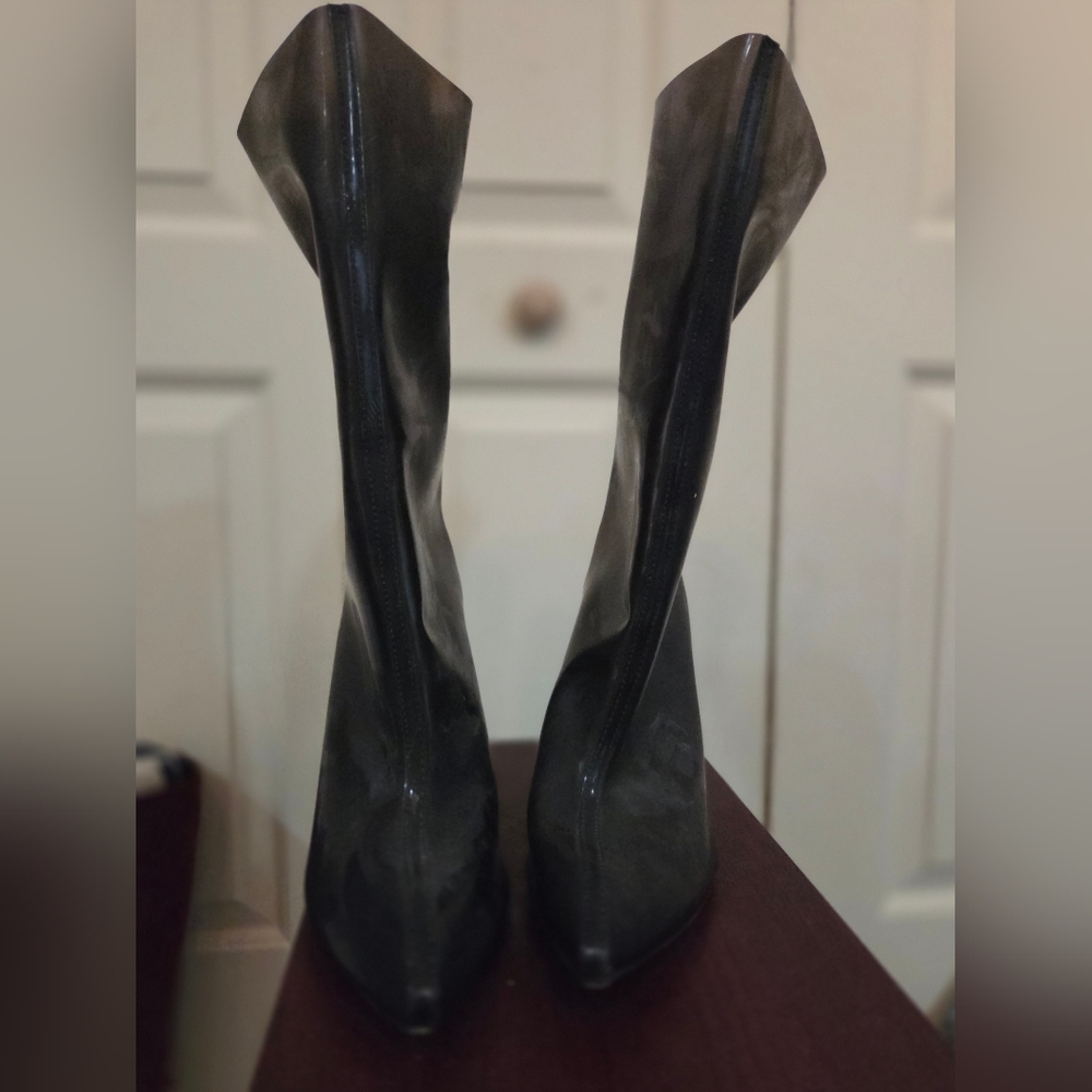 AKIRA Glossy Black Over the Knee Boots